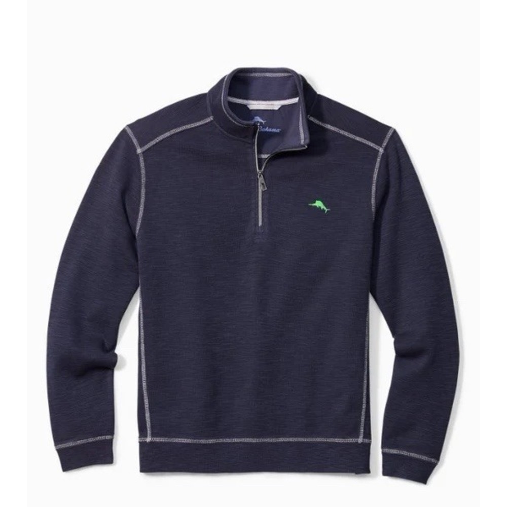 Tommy Bahama Men's Tobago Bay Half Zip Sweater Sz Medium Blue